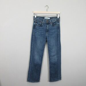 AYR The Pop High Rise Straight Leg Jeans Womens W 28 Blue Denim Made in USA
